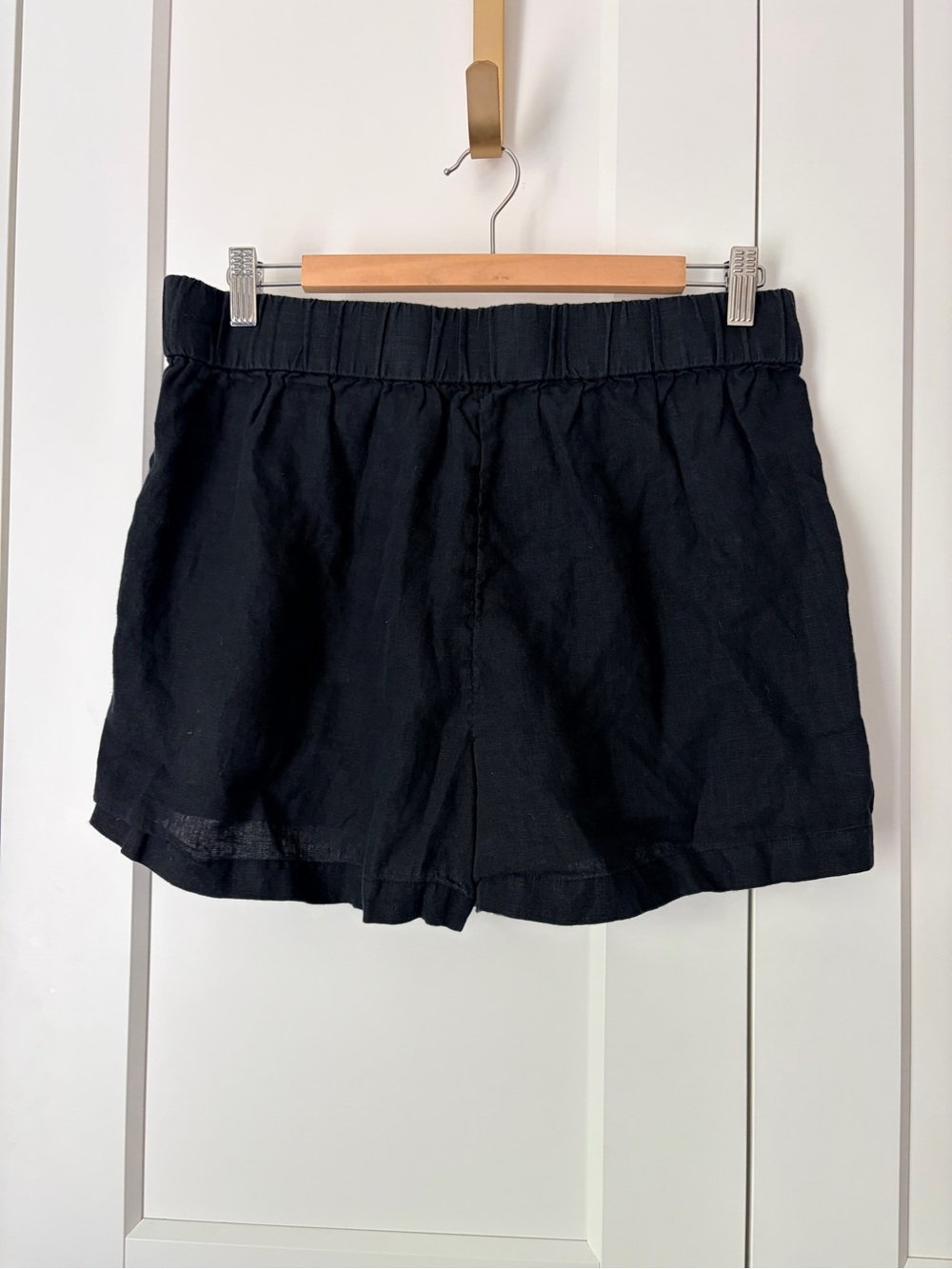 J. Crew Black Pull On Linen Shorts | M